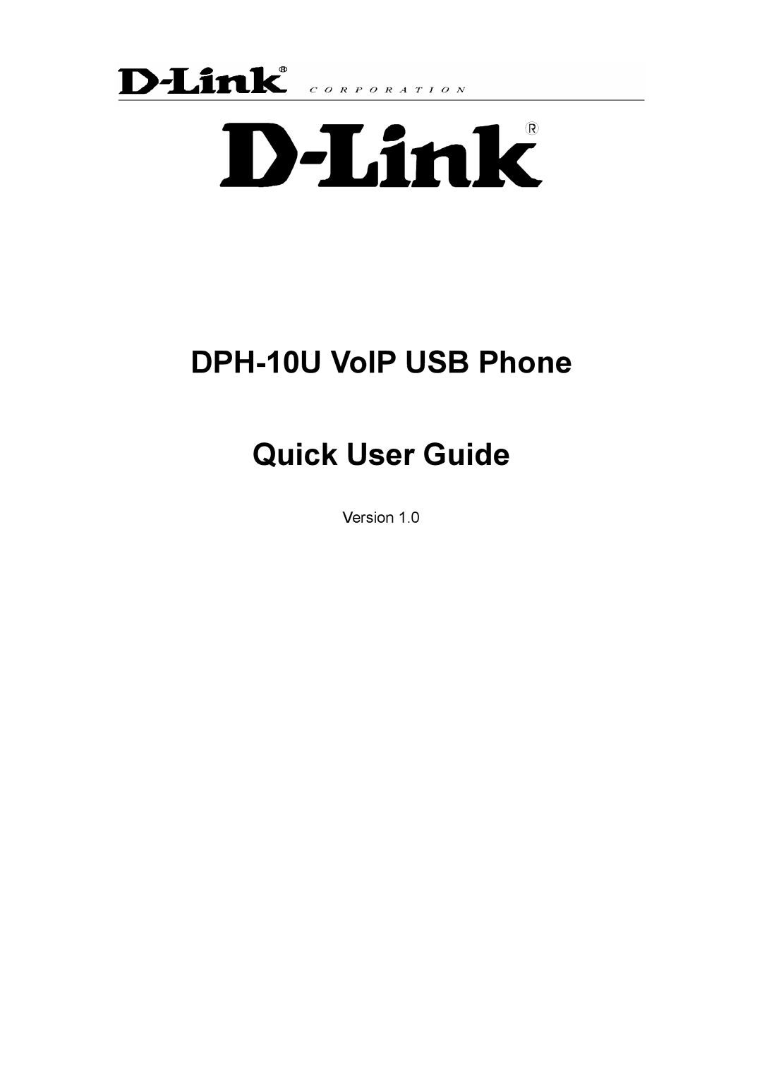 D-Link manual DPH-10U VoIP USB Phone Quick User Guide 