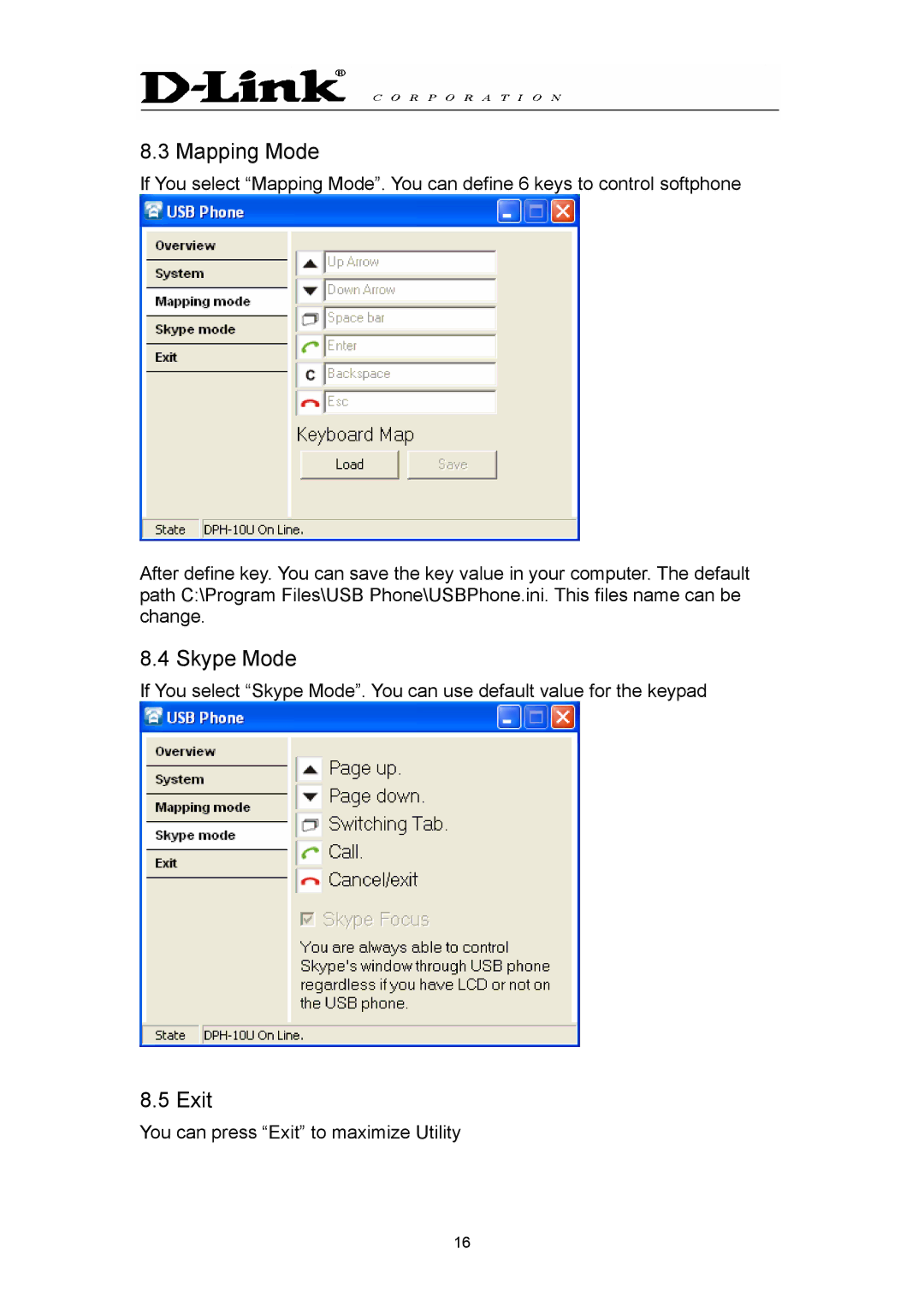 D-Link DPH-10U manual Skype Mode 