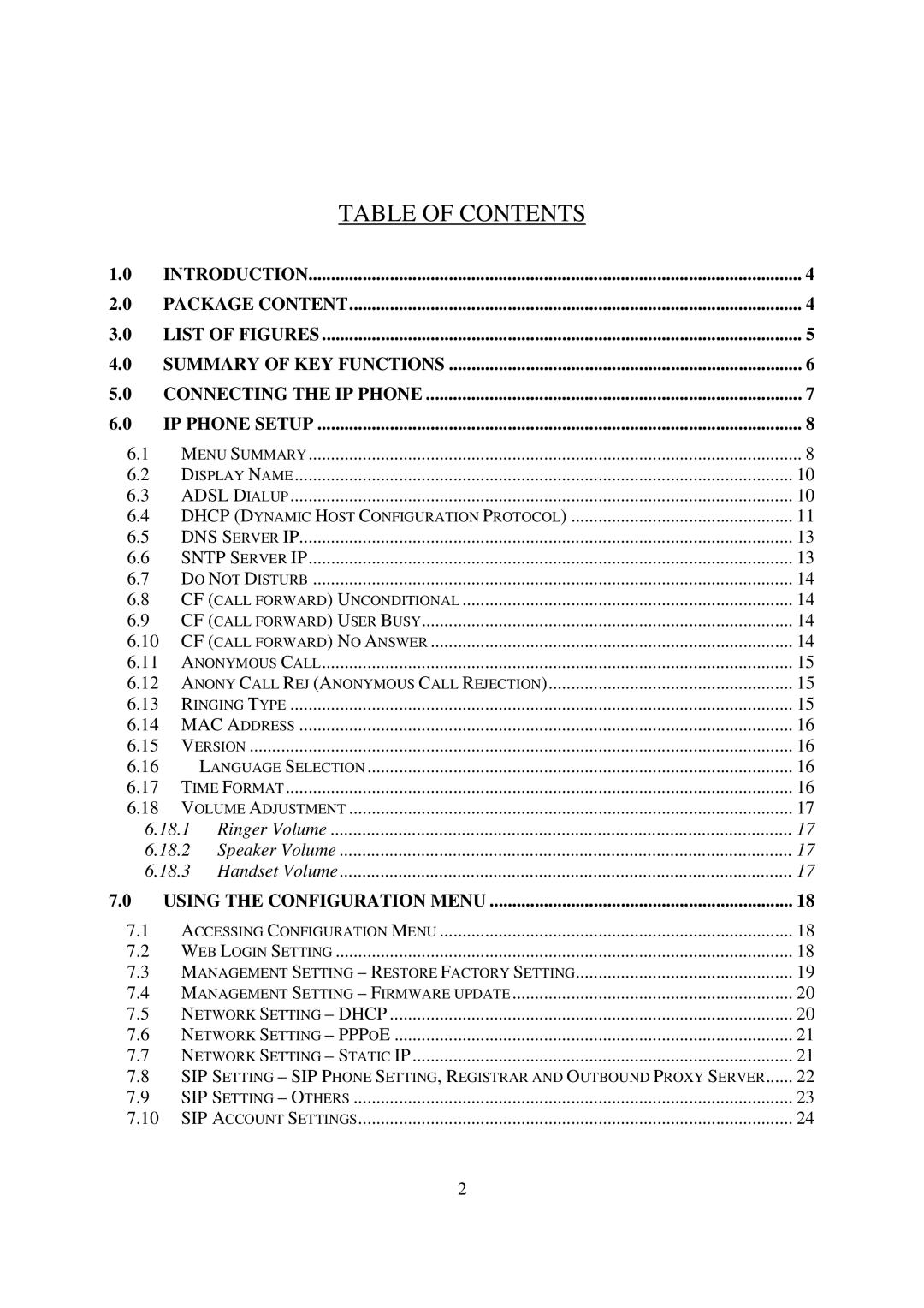 D-Link DPH-120S manual Table of Contents 