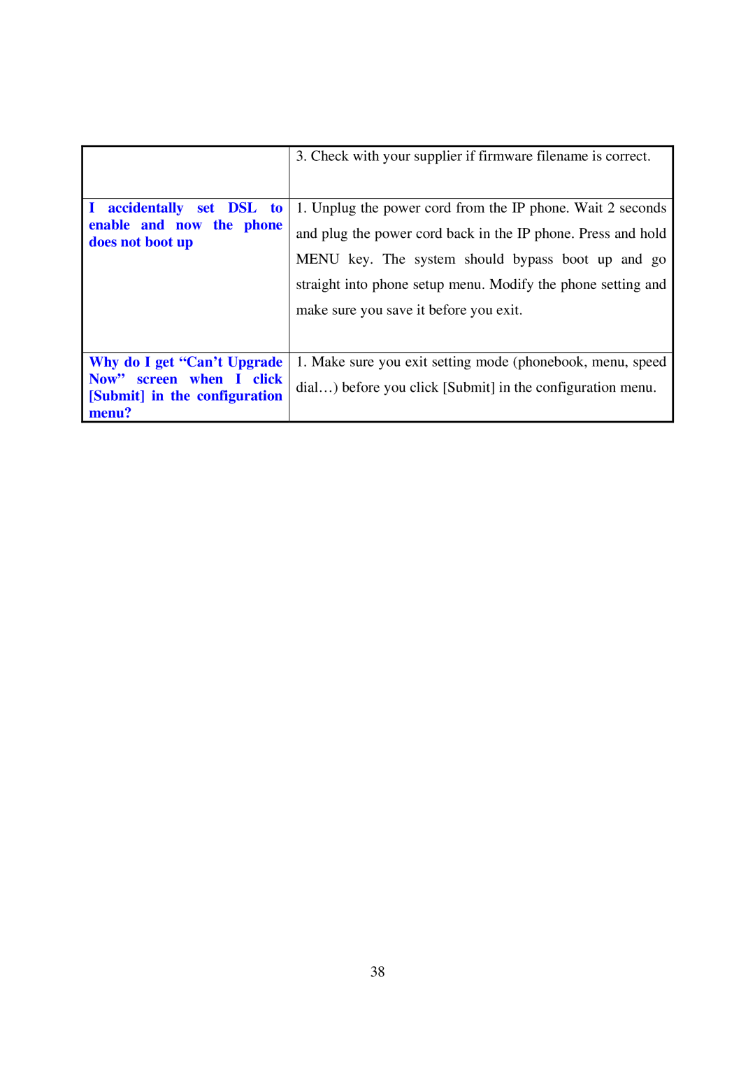 D-Link DPH-120S manual Accidentally set DSL to, Enable and now the phone, Does not boot up, Why do I get Can’t Upgrade 