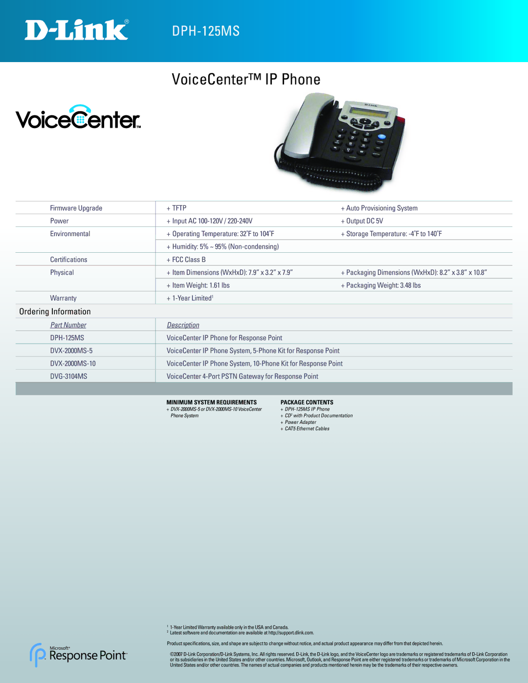 D-Link DPH-125MS manual + Tftp 