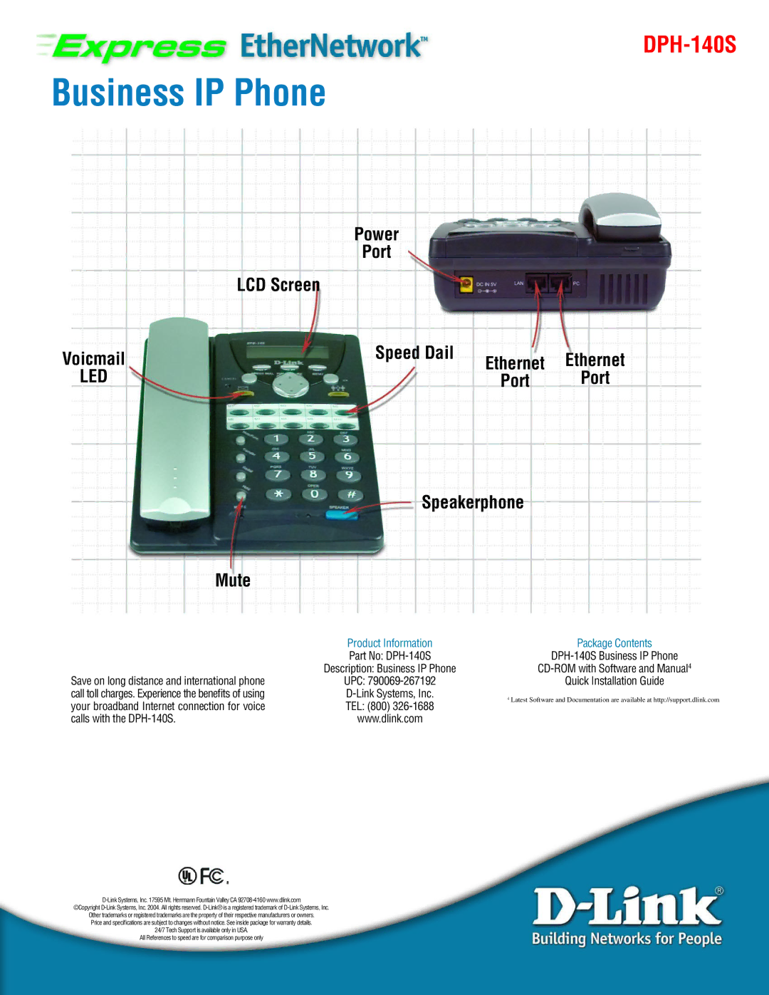 D-Link DPH-140S manual Save on long distance and international phone, Call toll charges. Experience the beneﬁts of using 