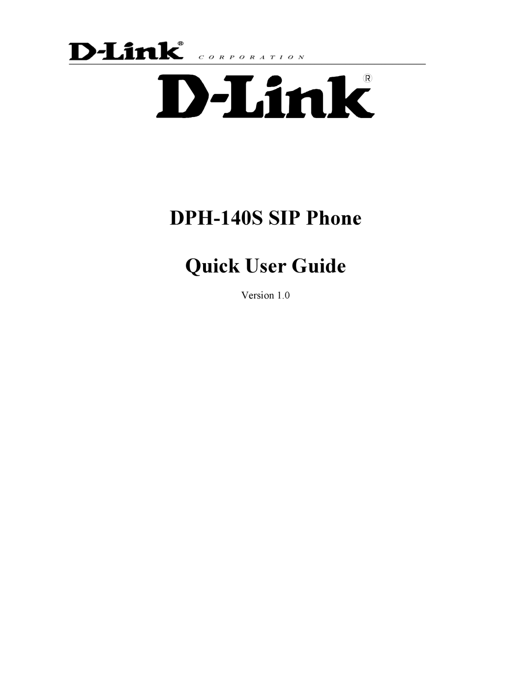 D-Link manual DPH-140S SIP Phone Quick User Guide 