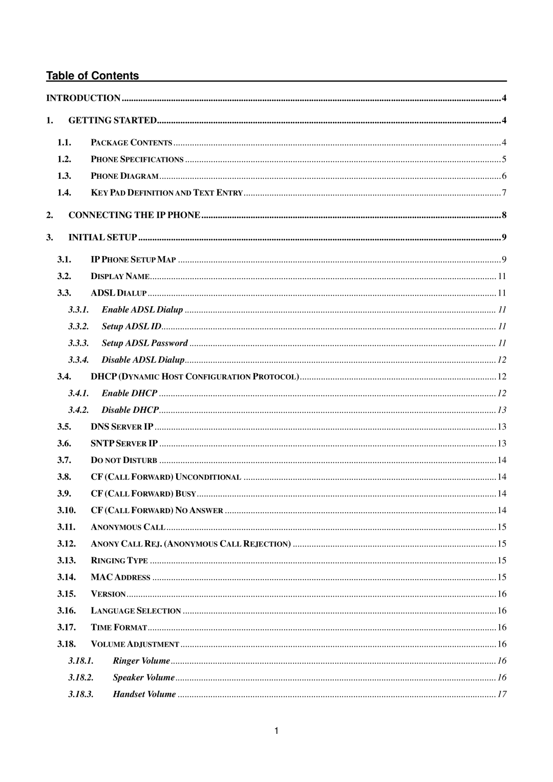 D-Link DPH-150S user manual Table of Contents 