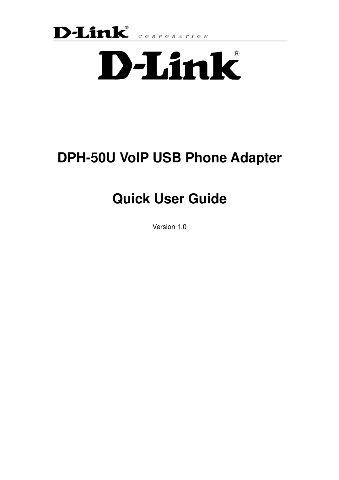 D-Link manual DPH-50U VoIP USB Phone Adapter Quick User Guide 