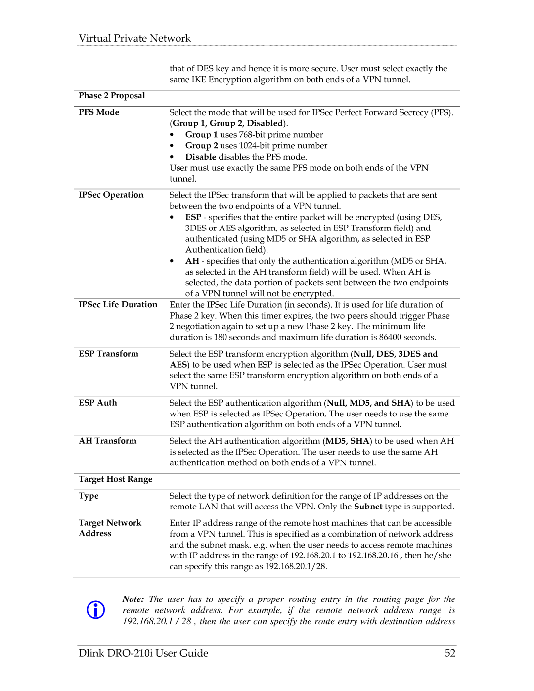 D-Link DRO-210i manual Same IKE Encryption algorithm on both ends of a VPN tunnel 