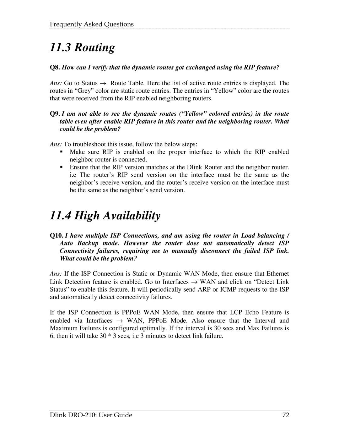 D-Link DRO-210i manual Routing, High Availability 