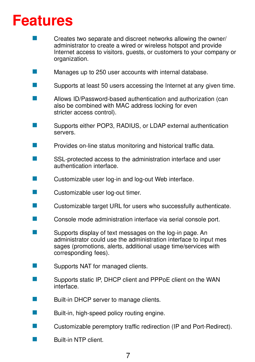 D-Link DSA-3100 manual Features 