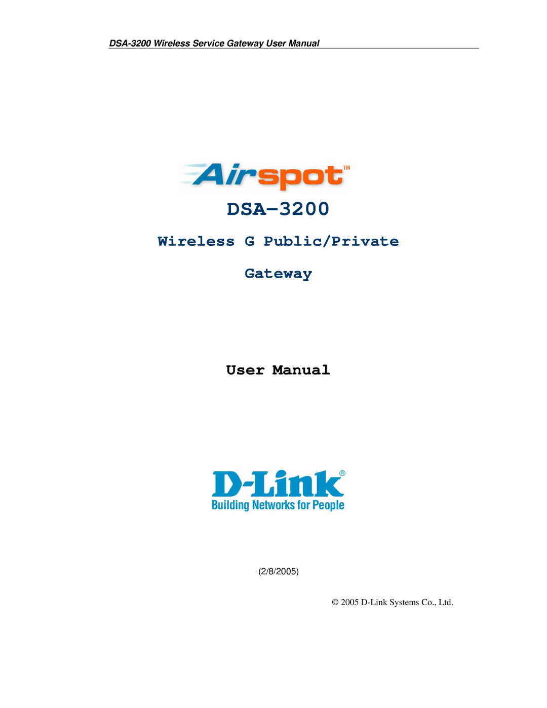 D-Link DSA-3200 user manual 