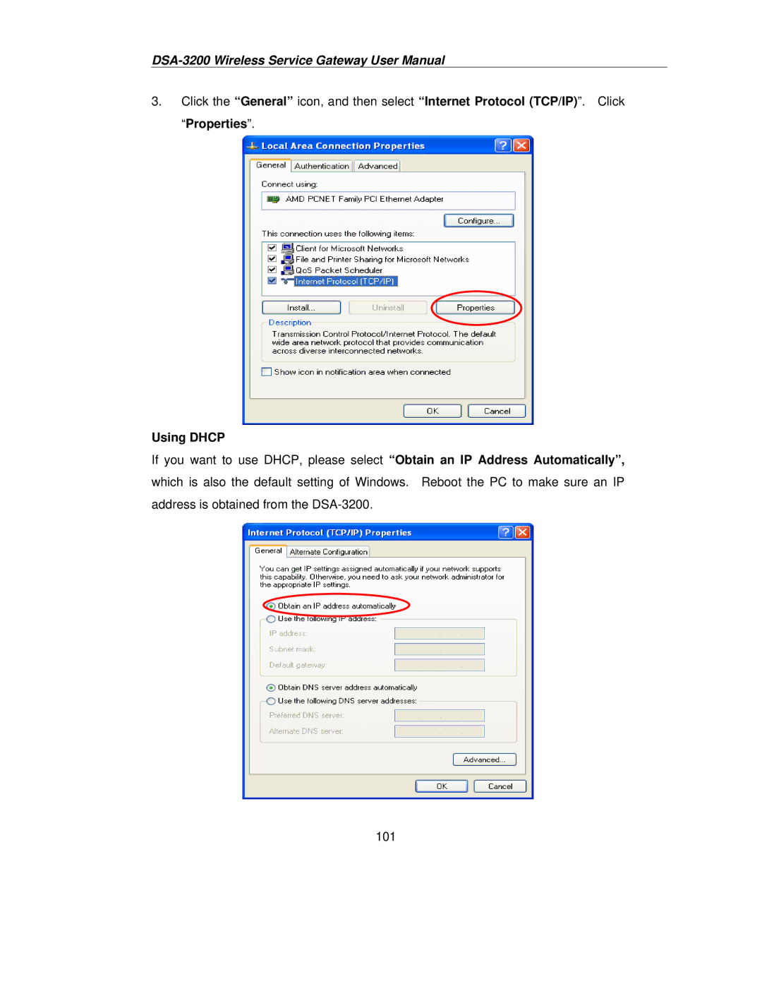 D-Link DSA-3200 user manual Using Dhcp 