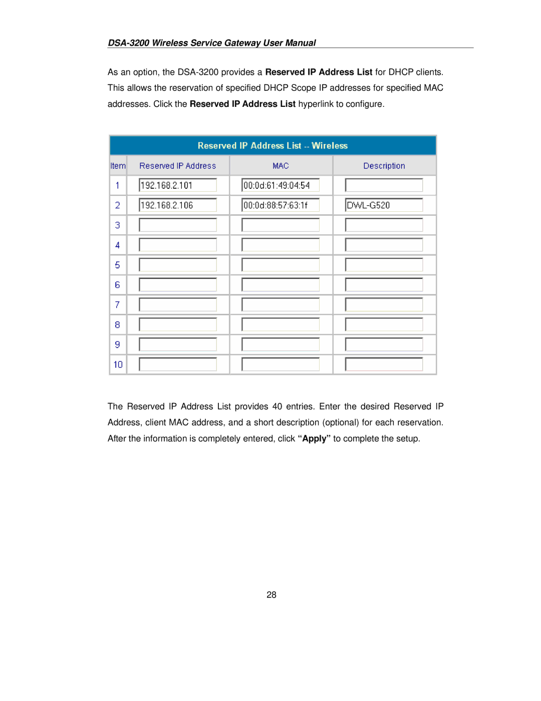 D-Link DSA-3200 user manual 