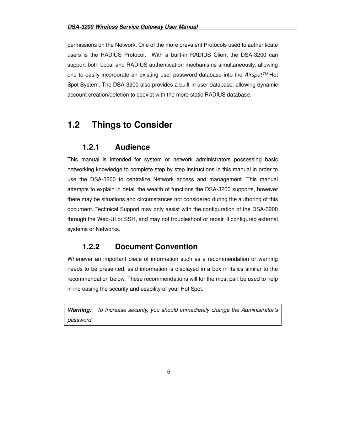 D-Link DSA-3200 user manual Things to Consider, Audience, Document Convention 