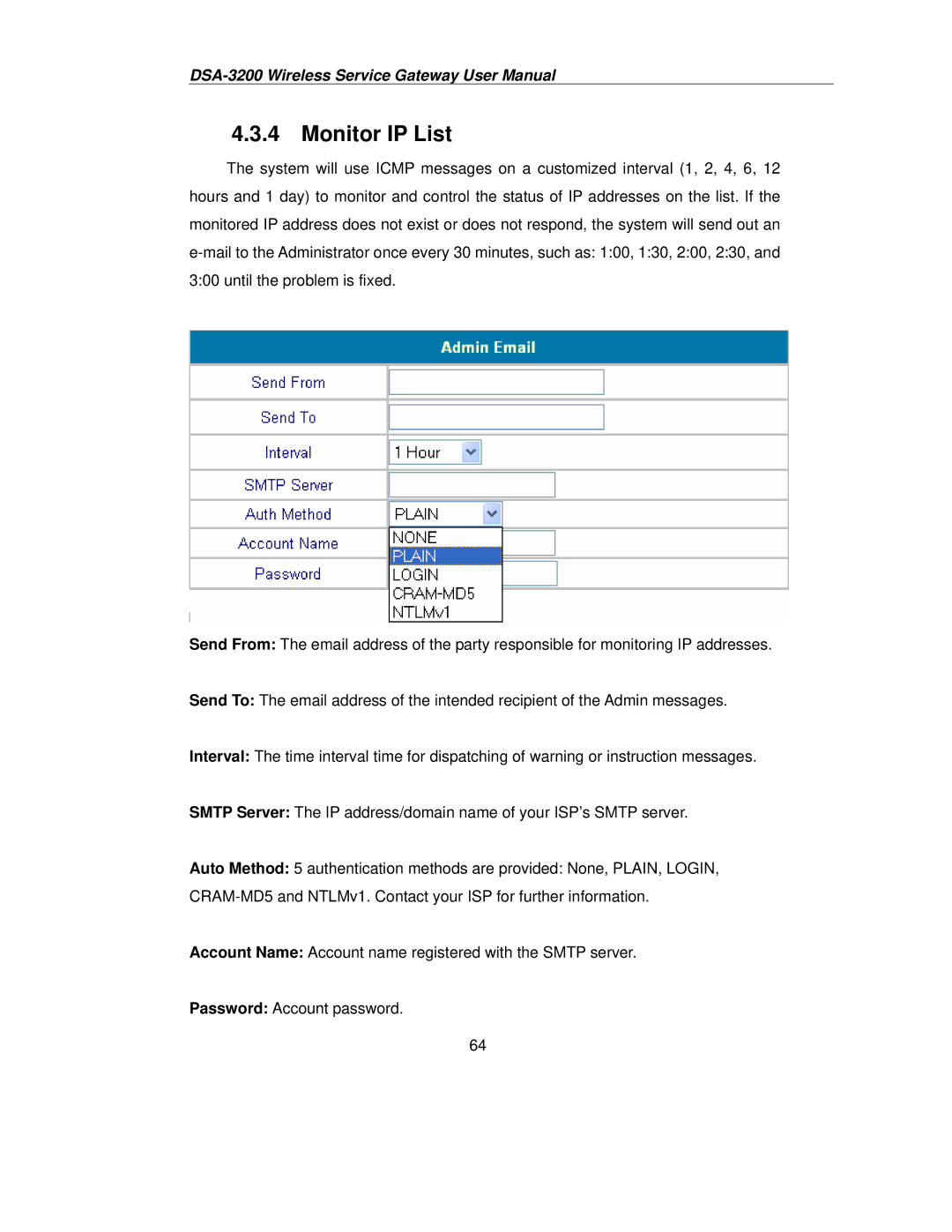 D-Link DSA-3200 user manual Monitor IP List 