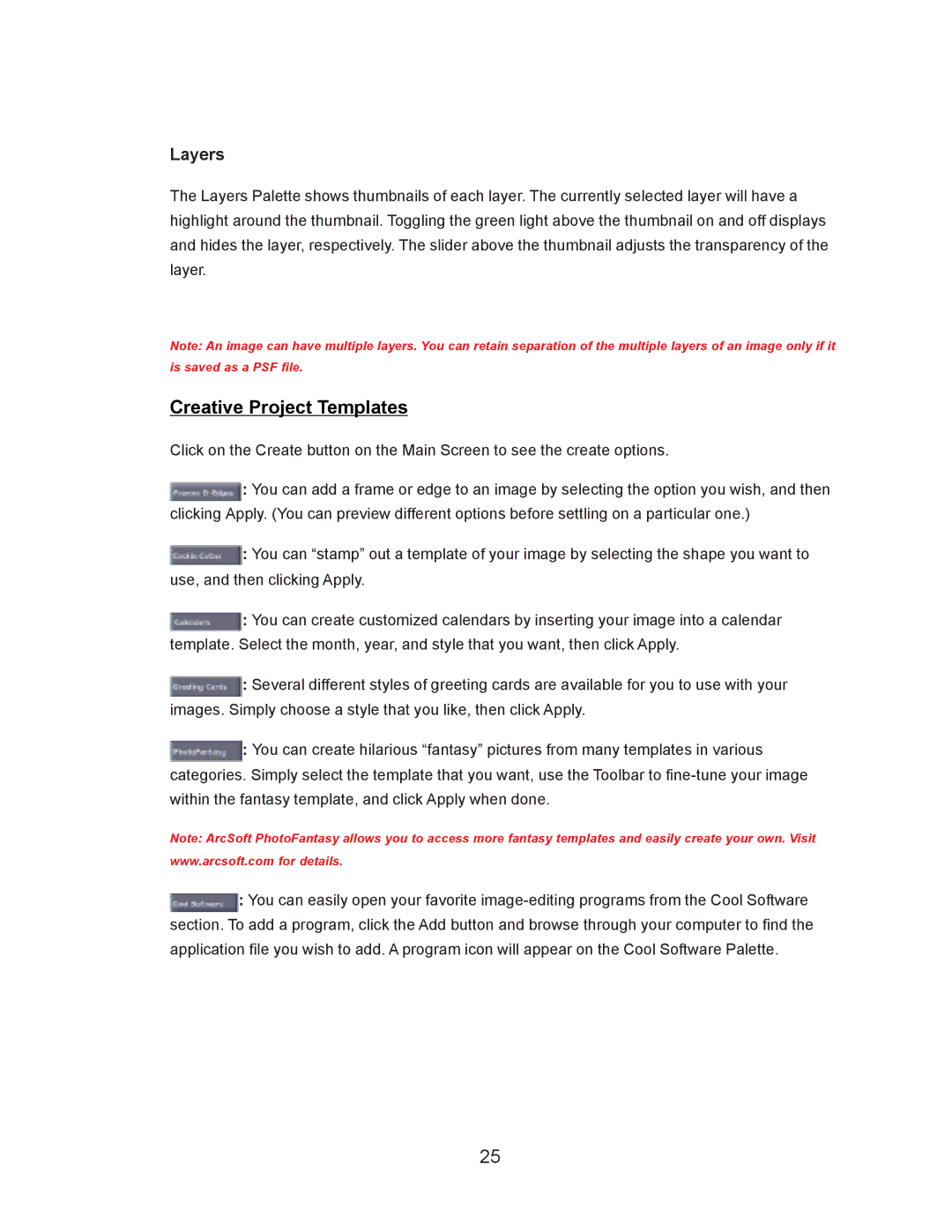 D-Link DSB-C110 manual Creative Project Templates, Layers 