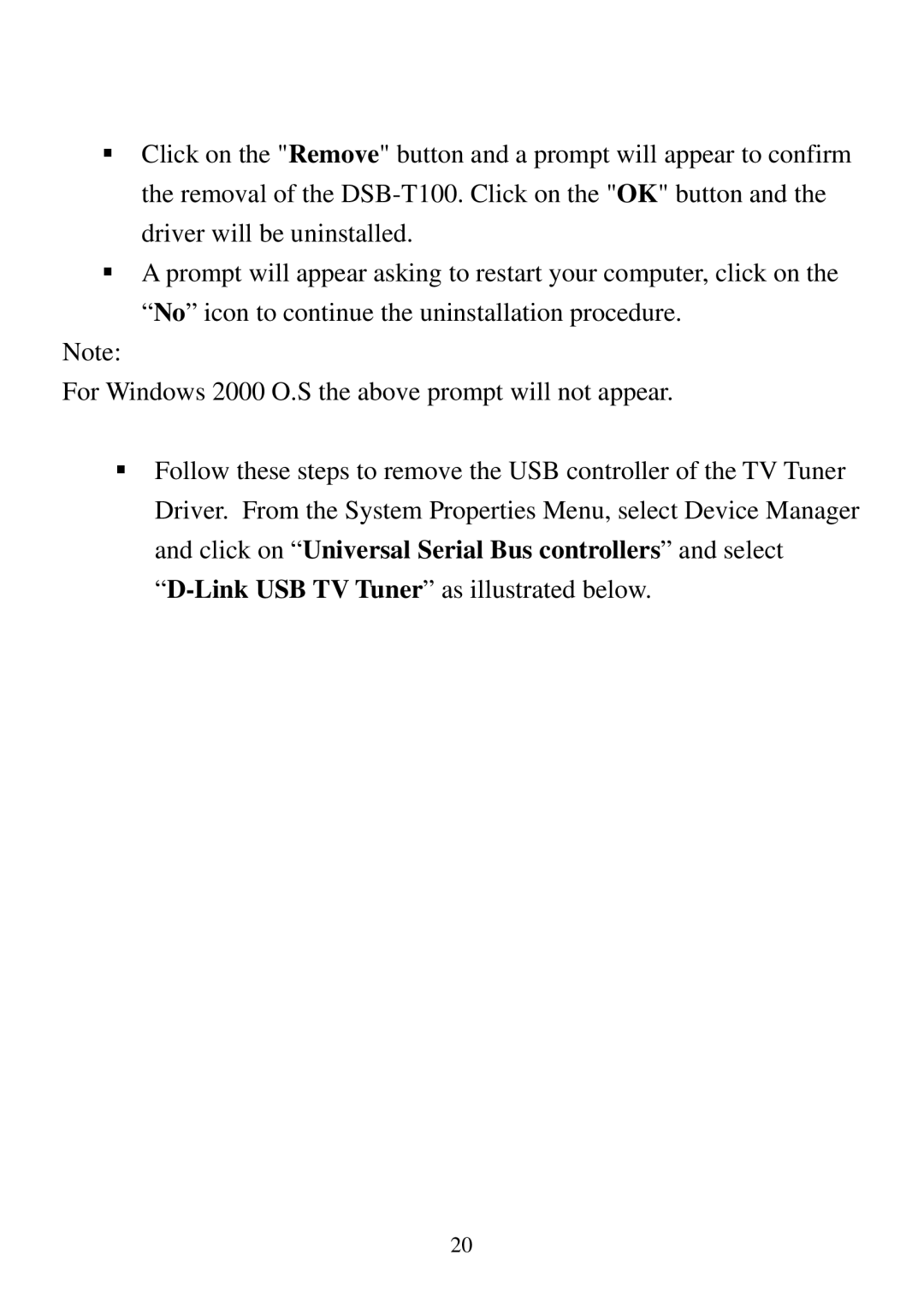 D-Link DSB-T100 user manual 