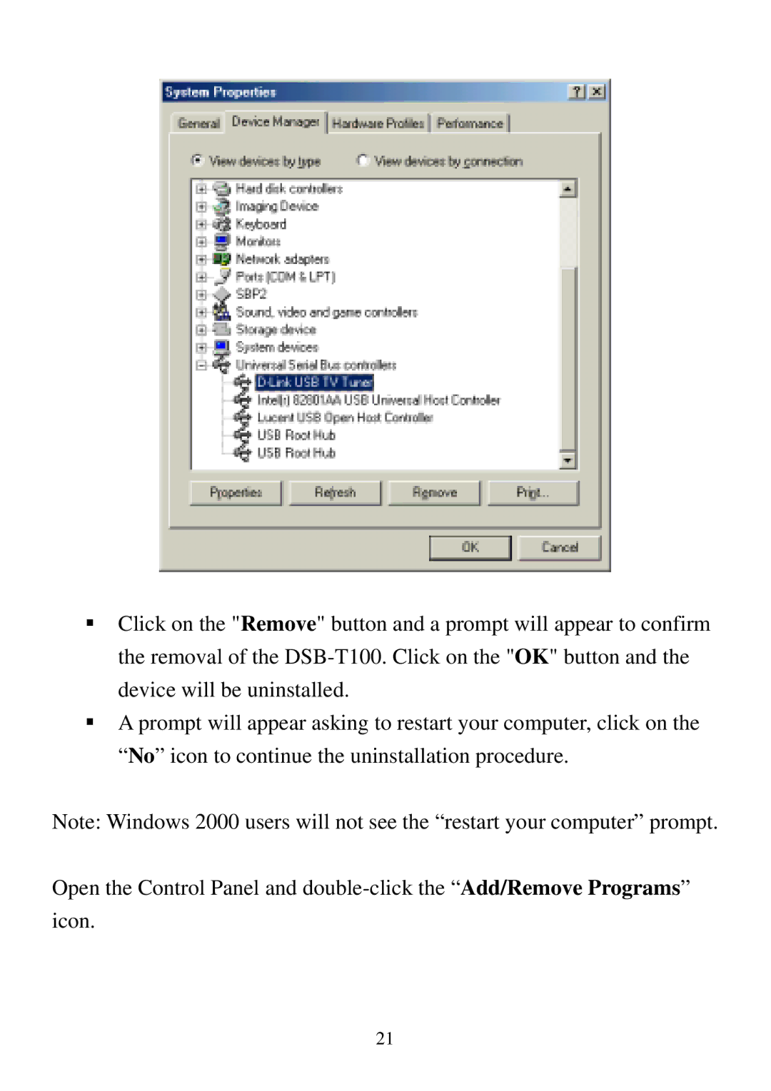 D-Link DSB-T100 user manual 