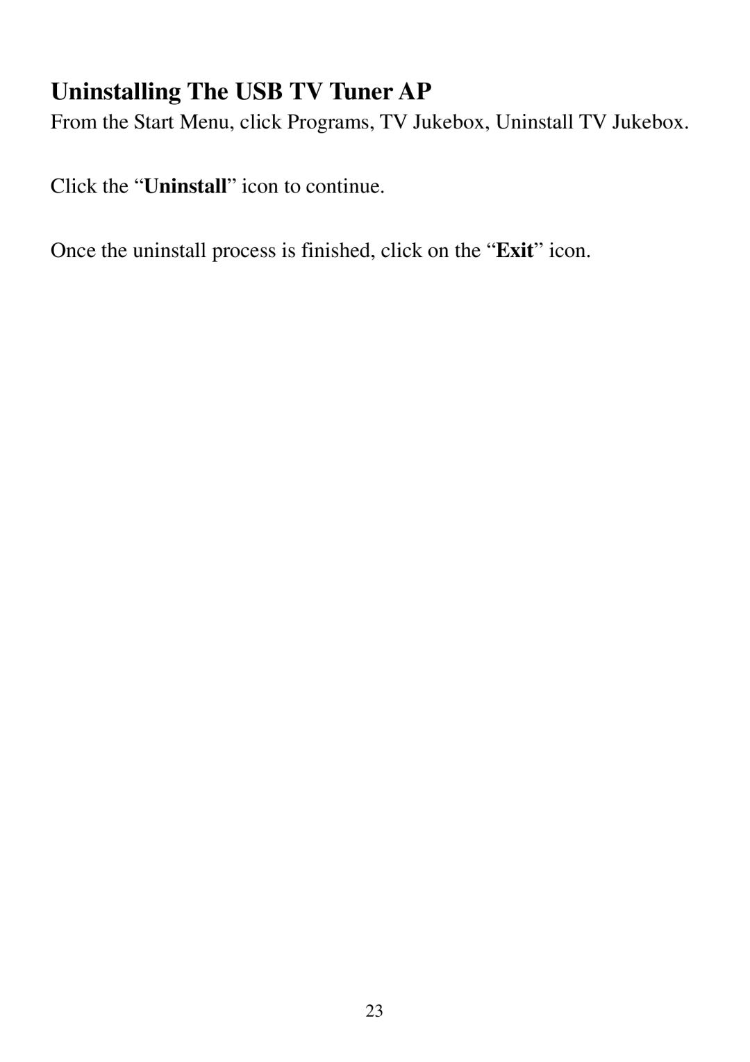 D-Link DSB-T100 user manual Uninstalling The USB TV Tuner AP 