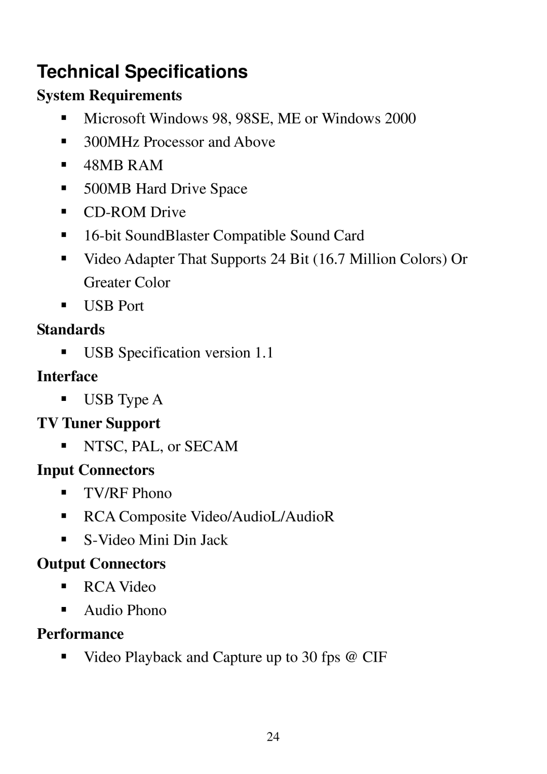 D-Link DSB-T100 user manual Technical Specifications 