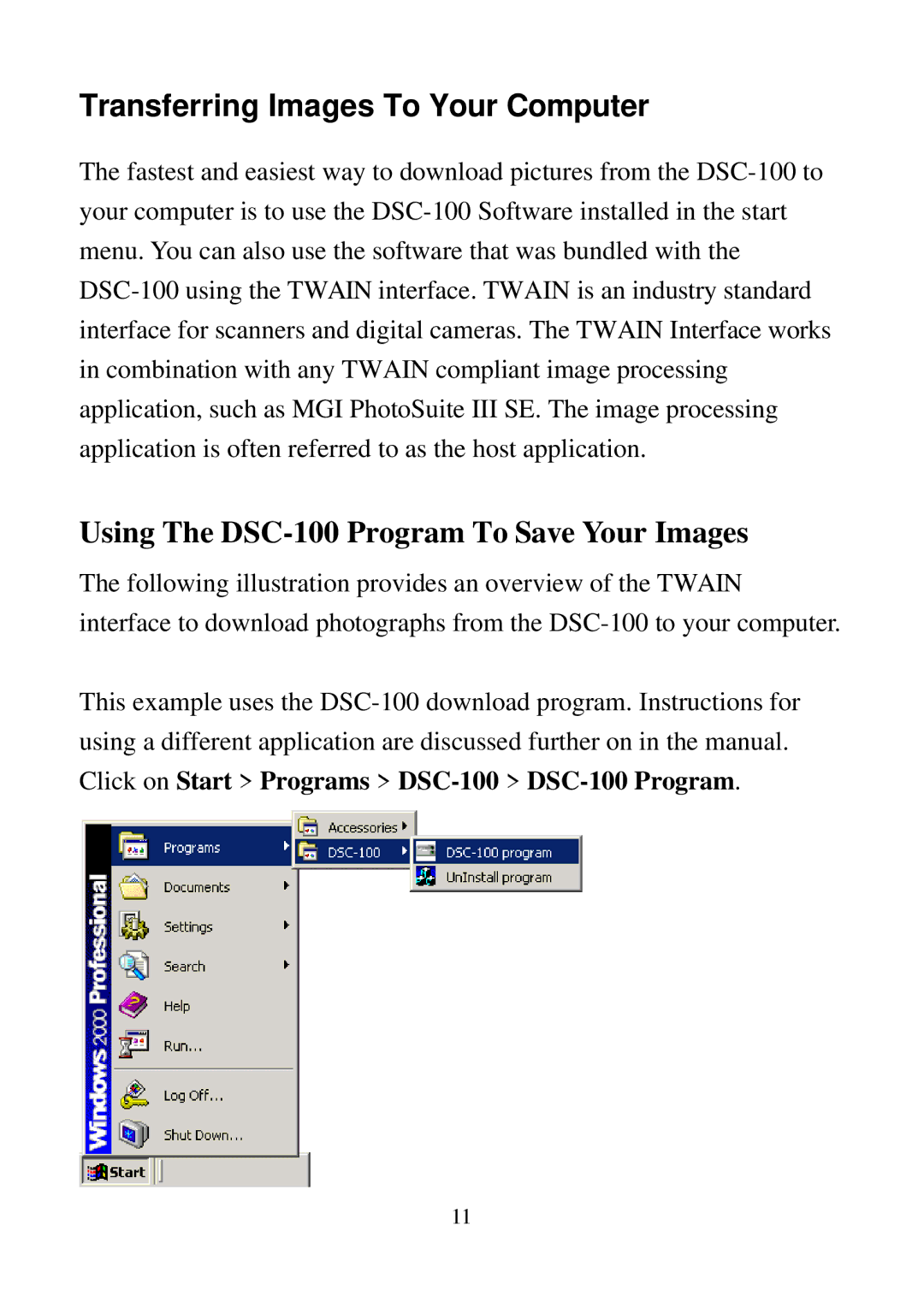 D-Link user manual Transferring Images To Your Computer, Using The DSC-100 Program To Save Your Images 