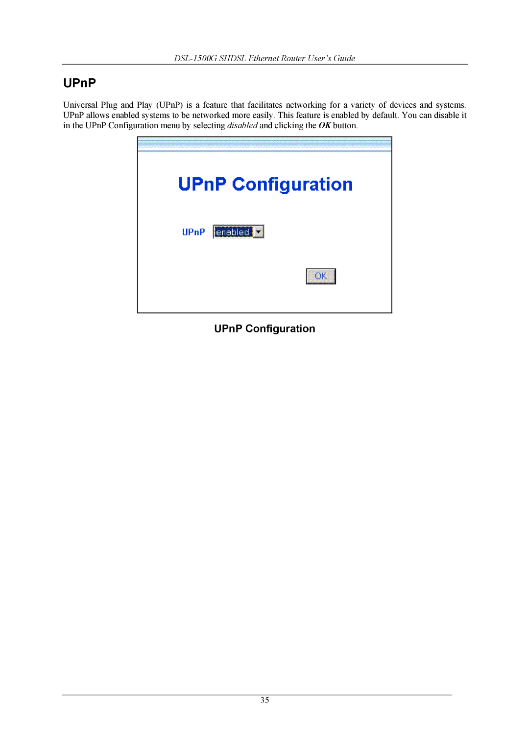 D-Link DSL-1500G manual UPnP Configuration 