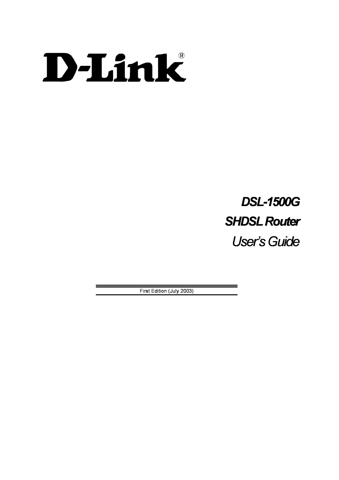 D-Link manual User’s Guide, DSL-1500G SHDSLRouter 