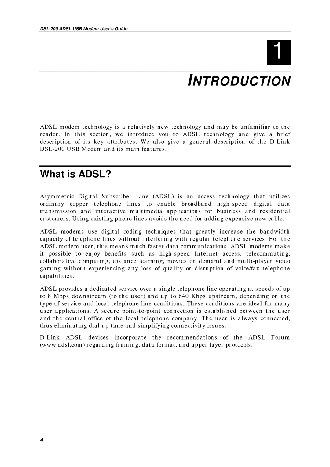 D-Link DSL-200 manual Introduction, What is ADSL? 