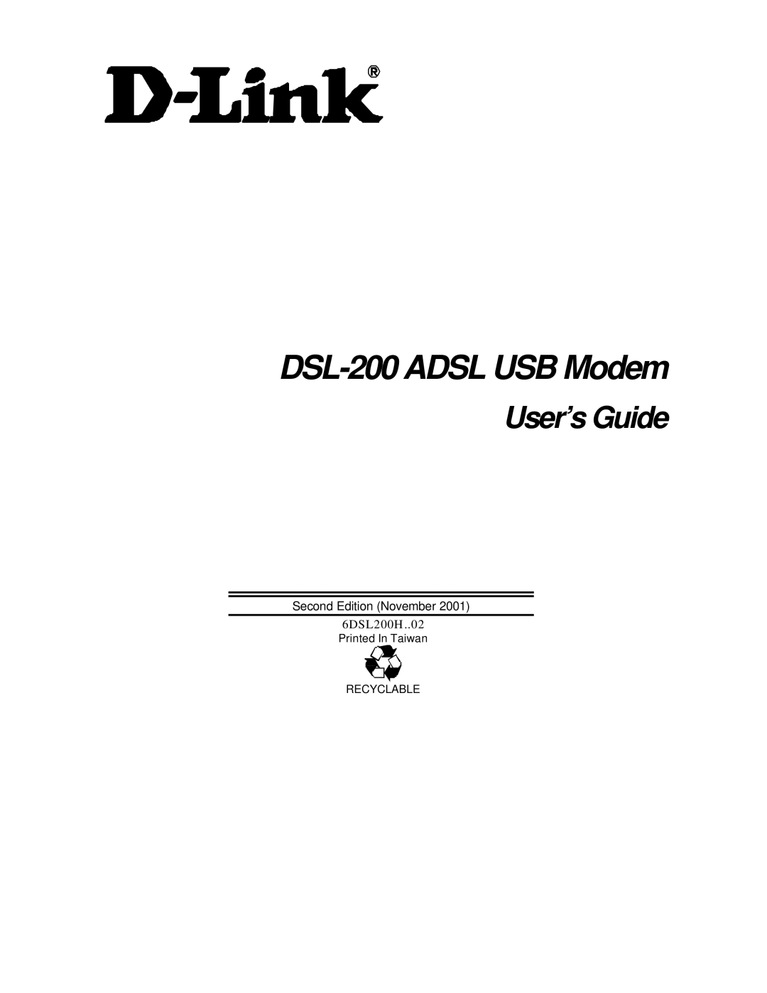 D-Link manual DSL-200 Adsl USB Modem 