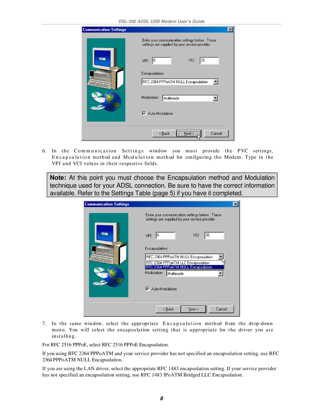 D-Link manual DSL-200 Adsl USB Modem User’s Guide 