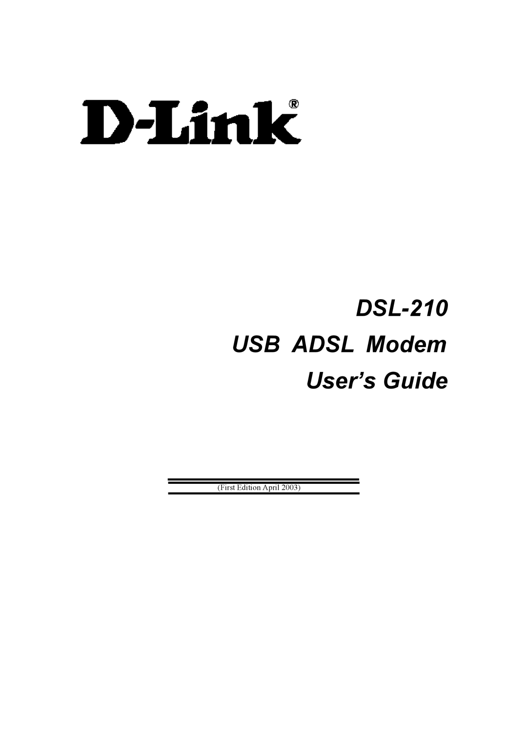 D-Link manual DSL-210 USB Adsl Modem User’s Guide 