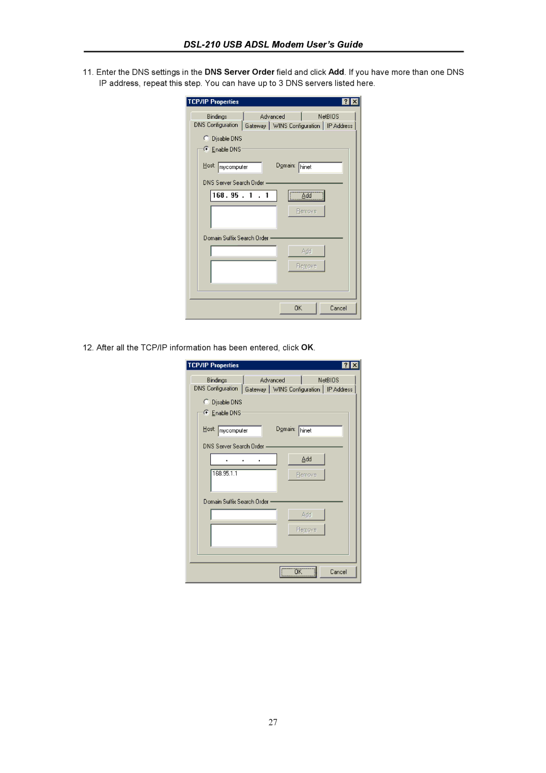 D-Link manual DSL-210 USB Adsl Modem User’s Guide 