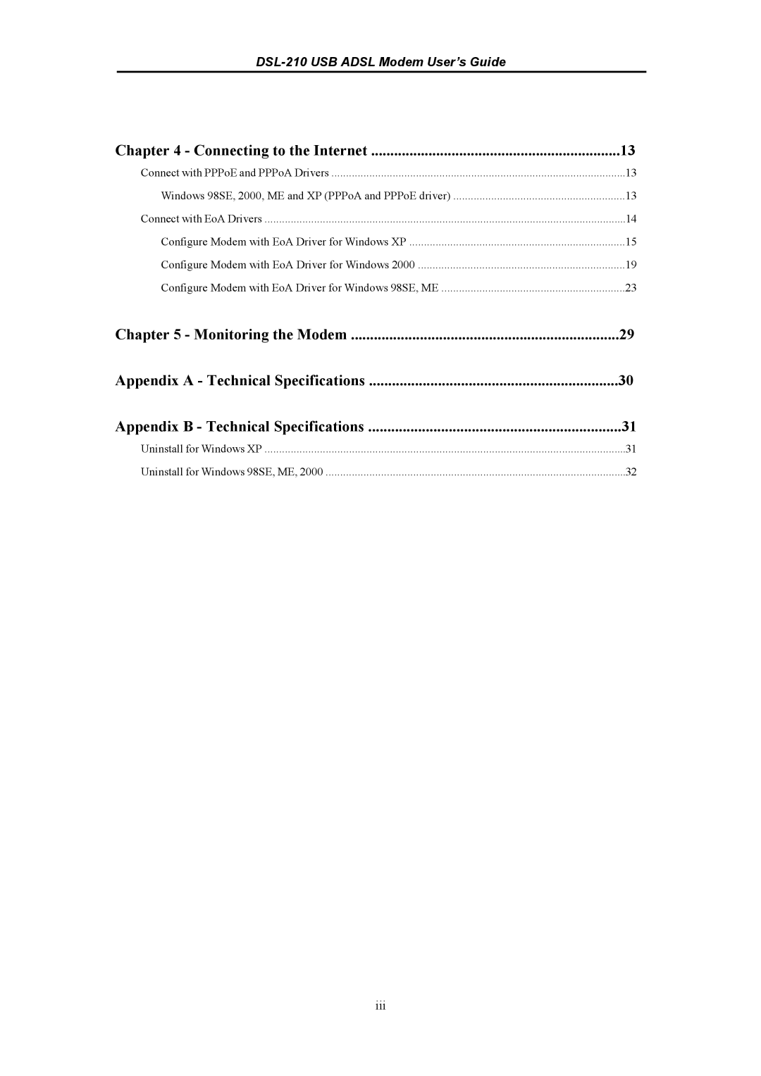 D-Link DSL-210 manual Connecting to the Internet 