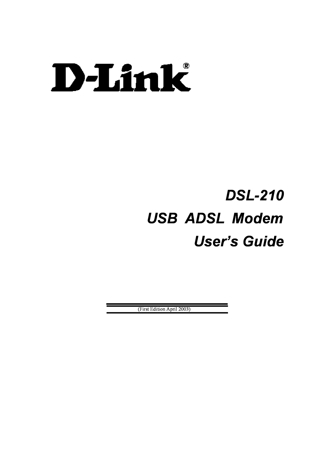 D-Link manual DSL-210 USB ADSL Modem User’s Guide 