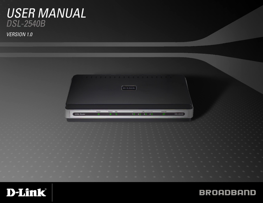 D-Link DSL-2540B manual 