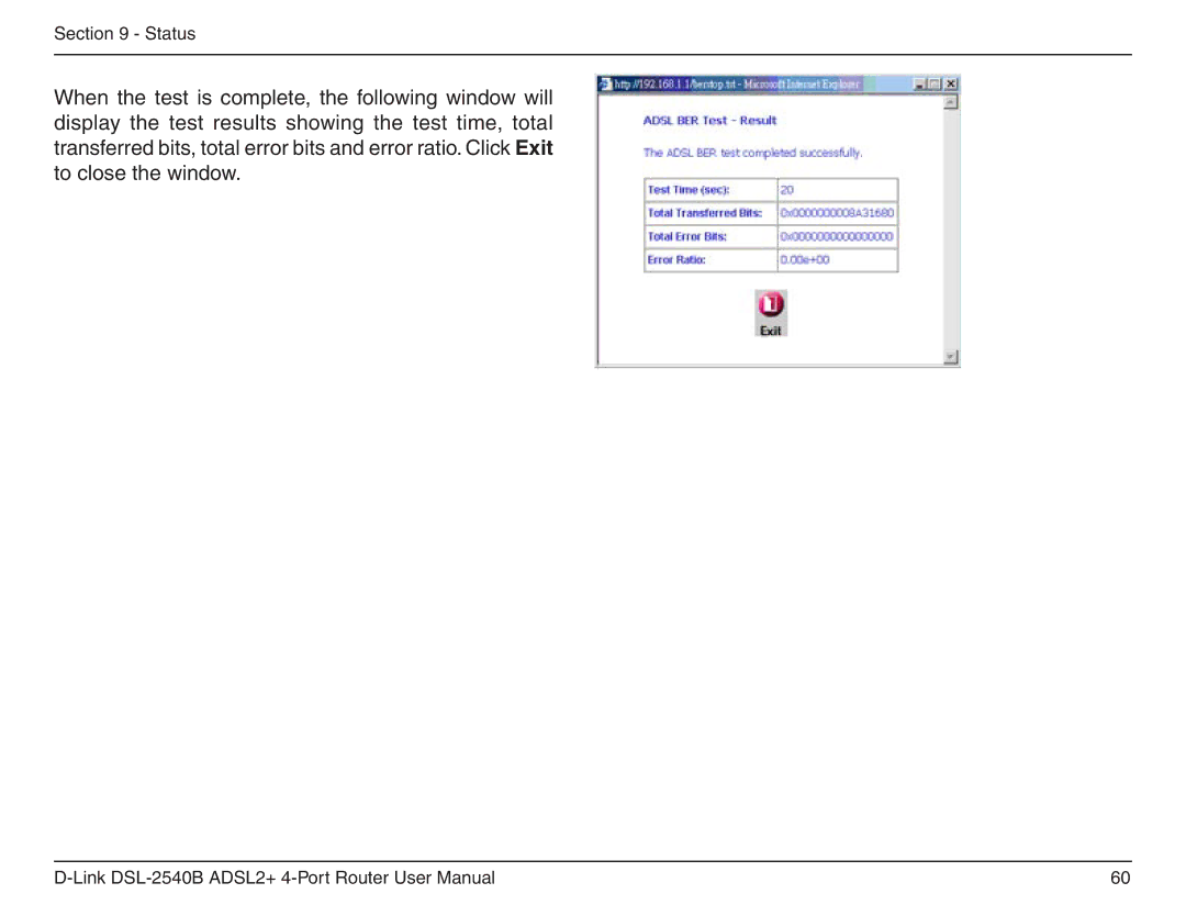 D-Link DSL-2540B manual Status 