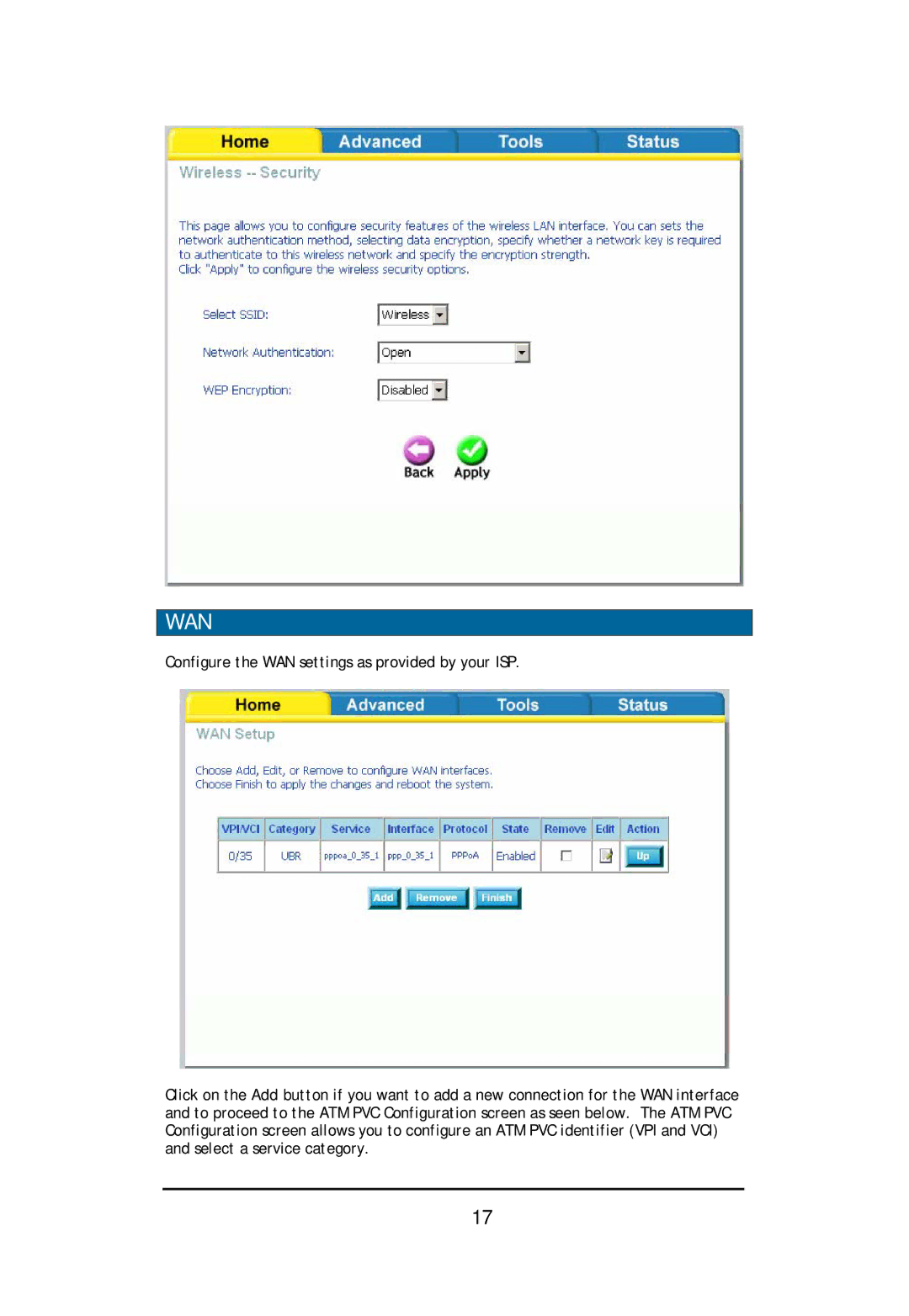 D-Link DSL-2640U user manual Wan 