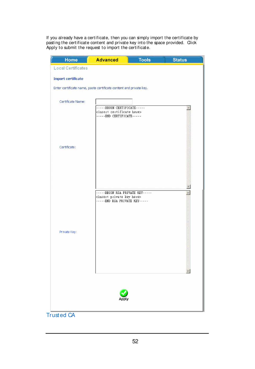 D-Link DSL-2640U user manual Trusted CA 