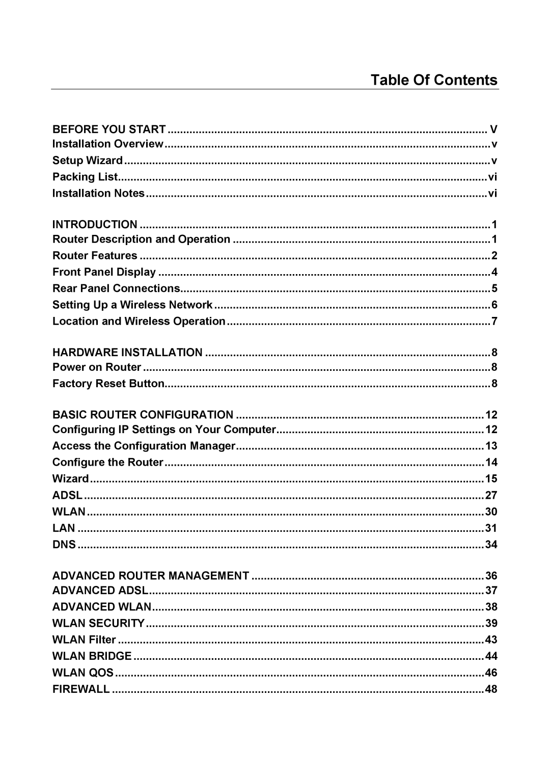 D-Link DSL-2740B manual Table Of Contents 