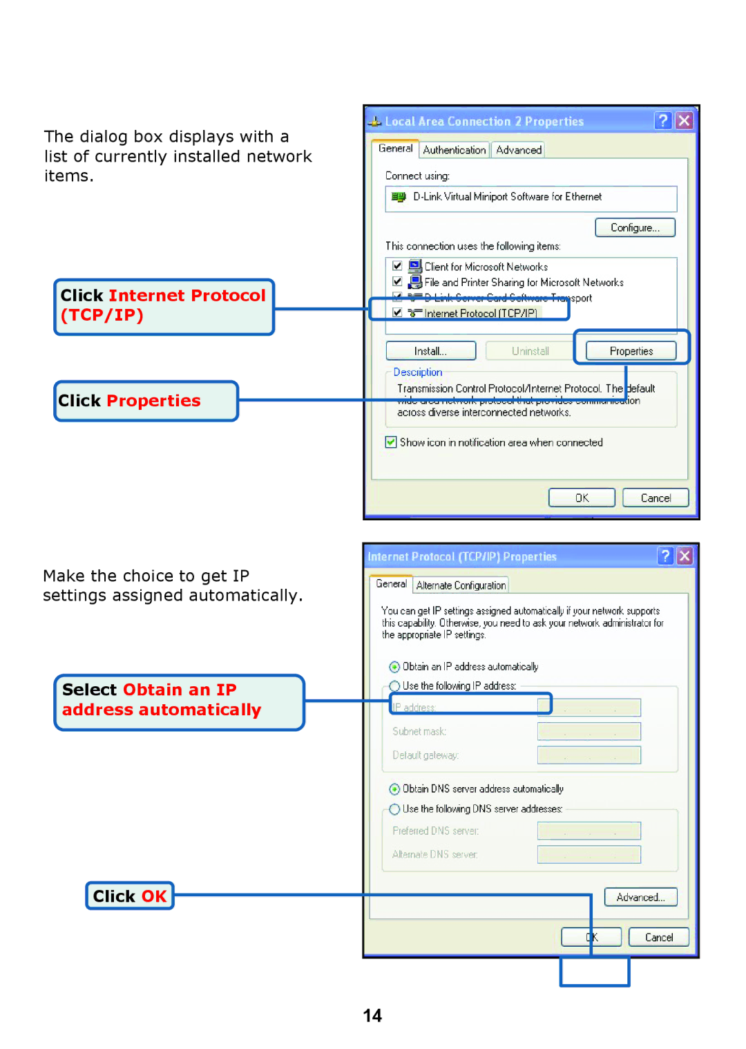 D-Link DSL 2740B manual Click OK 