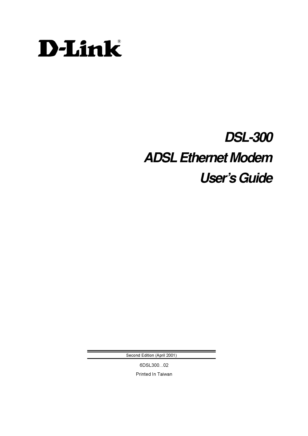 D-Link manual DSL-300 Adsl Ethernet Modem User’s Guide 