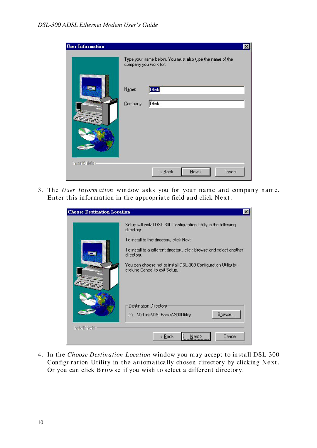 D-Link manual DSL-300 Adsl Ethernet Modem User’s Guide 