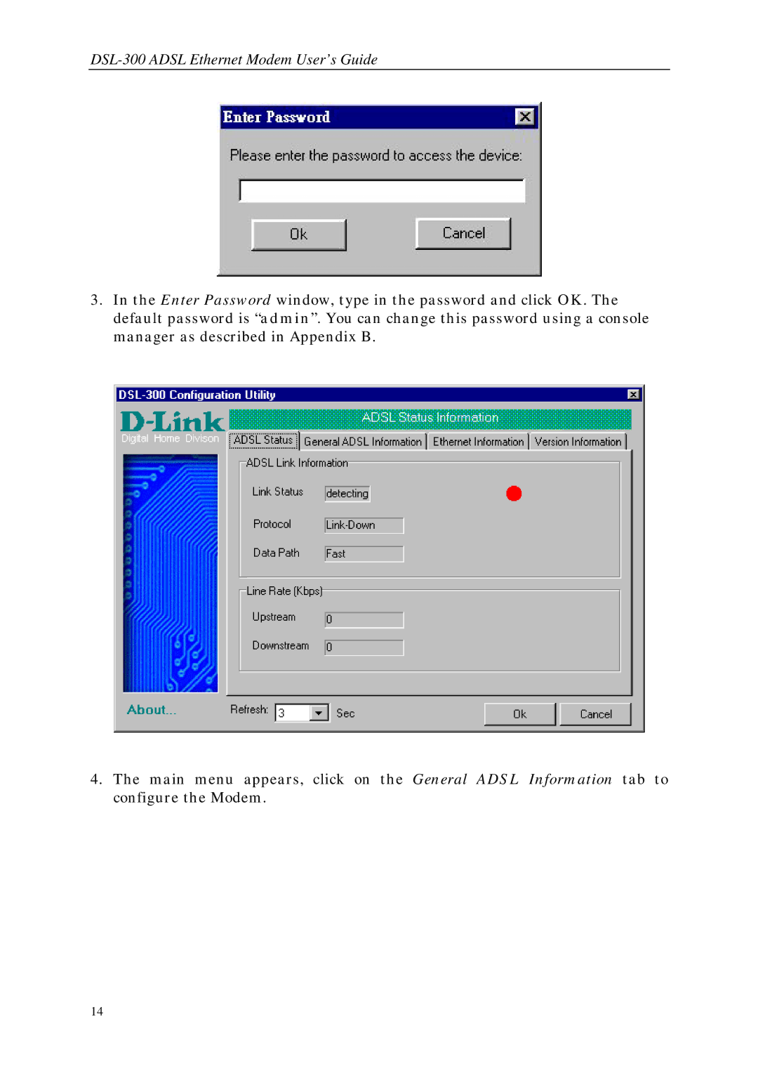 D-Link manual DSL-300 Adsl Ethernet Modem User’s Guide 