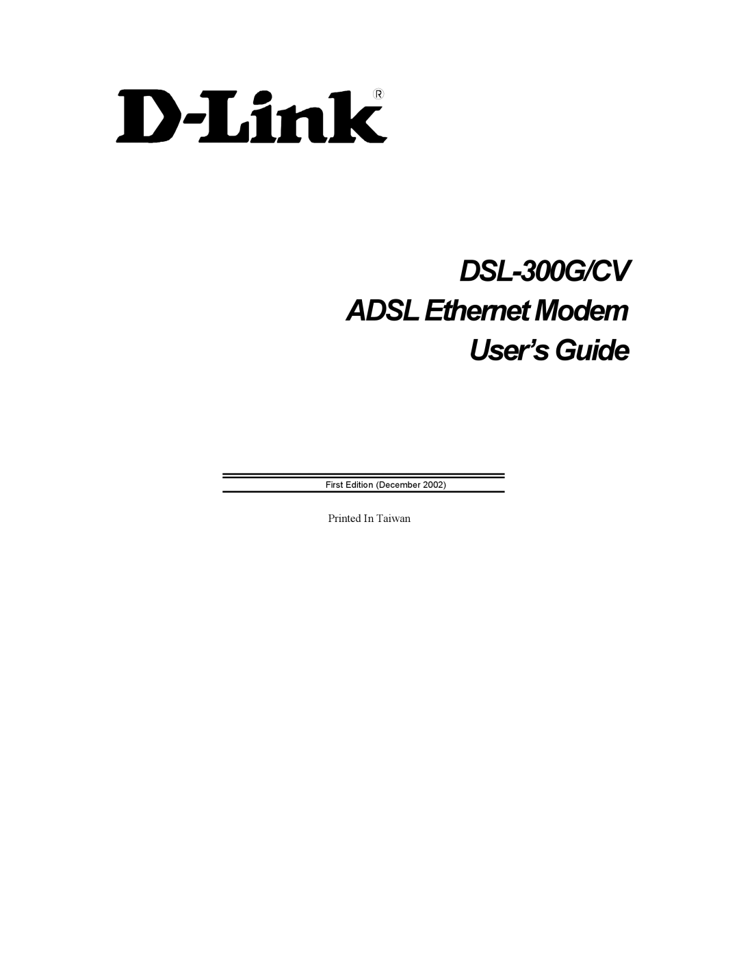 D-Link DSL-300CV manual DSL-300G/CV 