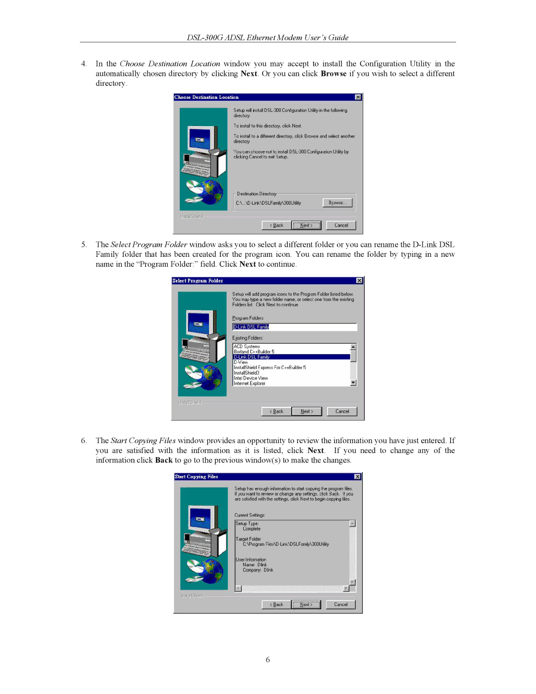 D-Link DSL-300CV manual DSL-300G Adsl Ethernet Modem User’s Guide 