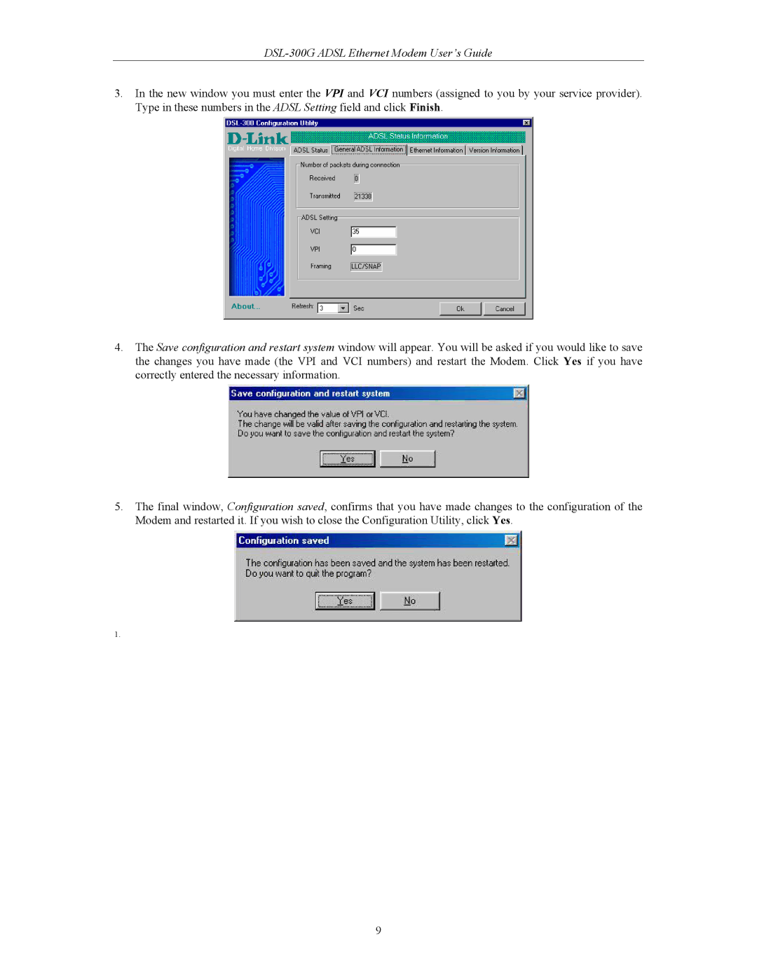 D-Link DSL-300CV manual DSL-300G Adsl Ethernet Modem User’s Guide 