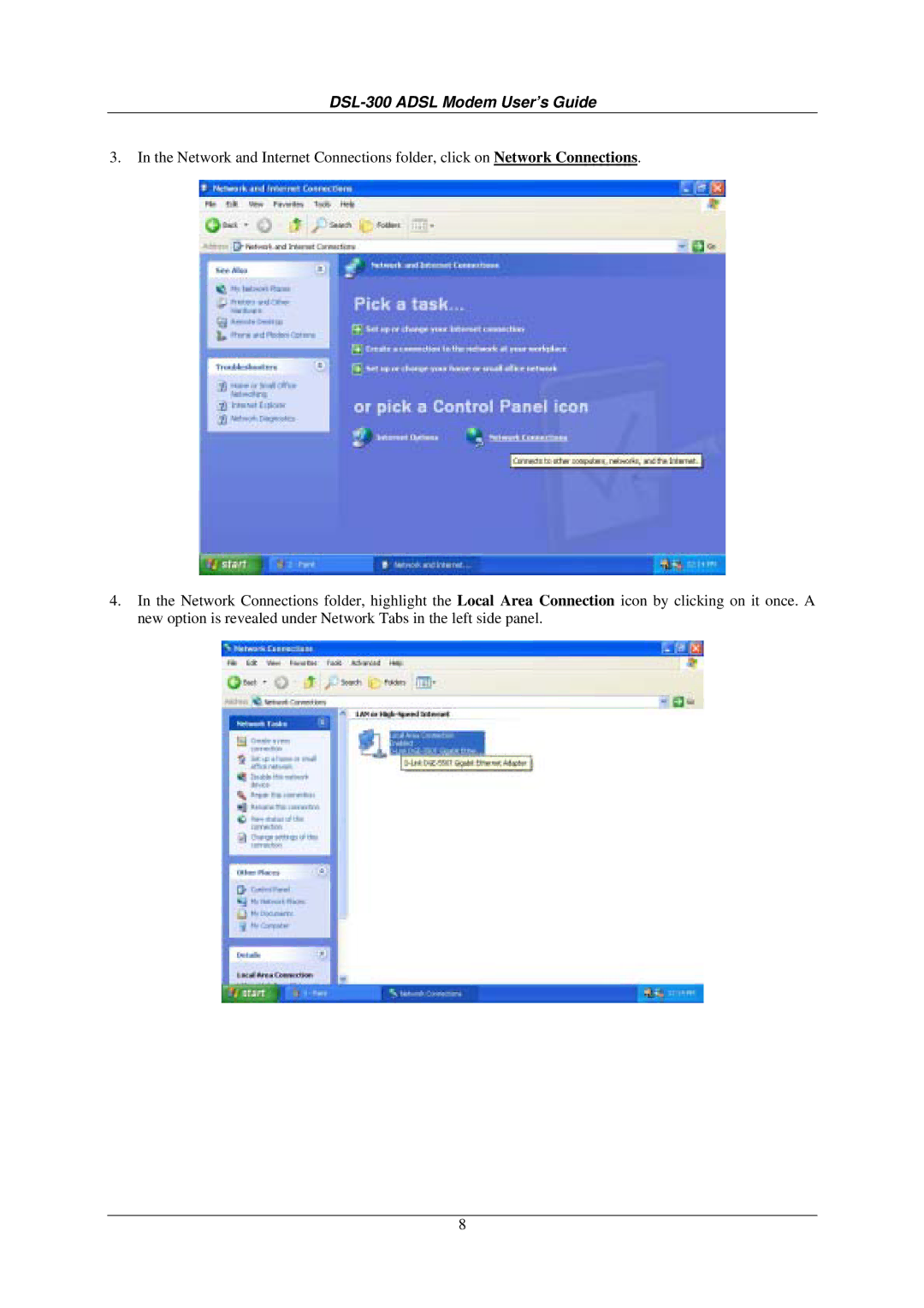 D-Link DSL-300G+ manual DSL-300 Adsl Modem User’s Guide 