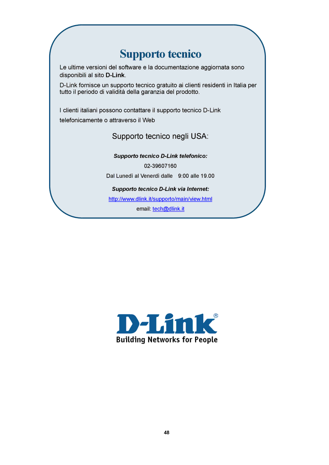 D-Link DSL-300T manual Supporto tecnico 