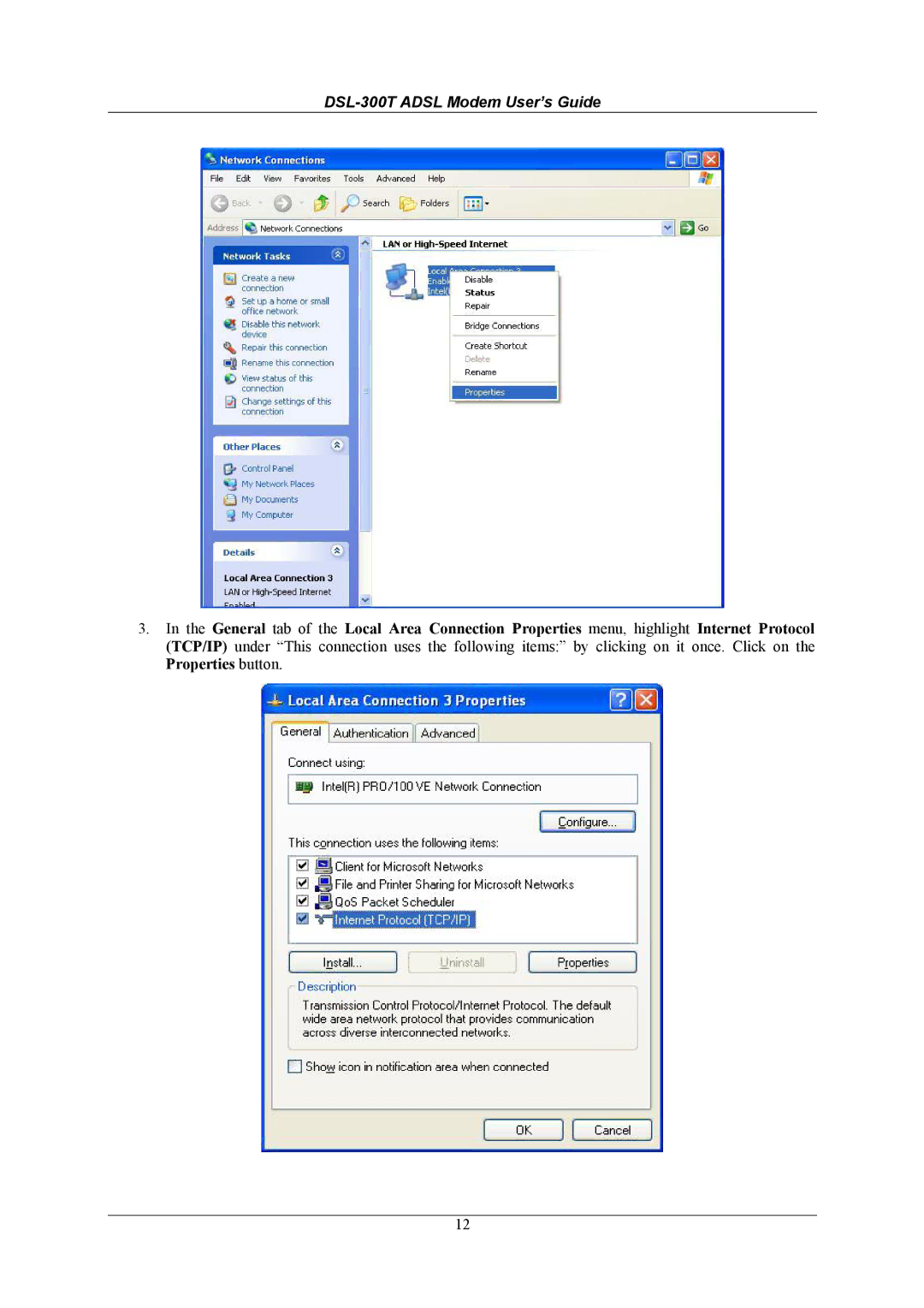 D-Link user manual DSL-300T Adsl Modem User’s Guide 