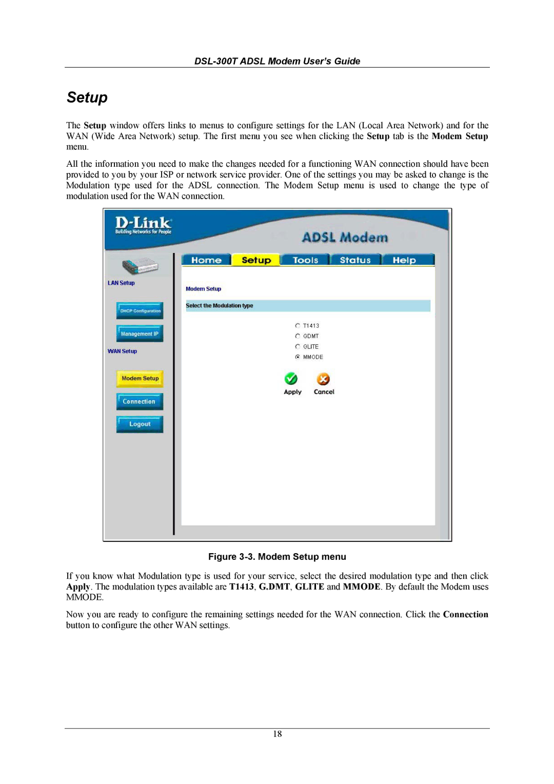 D-Link DSL-300T user manual Setup 