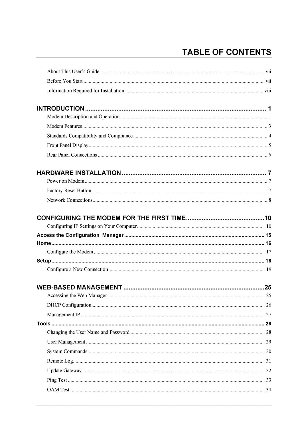 D-Link DSL-300T user manual Table of Contents 