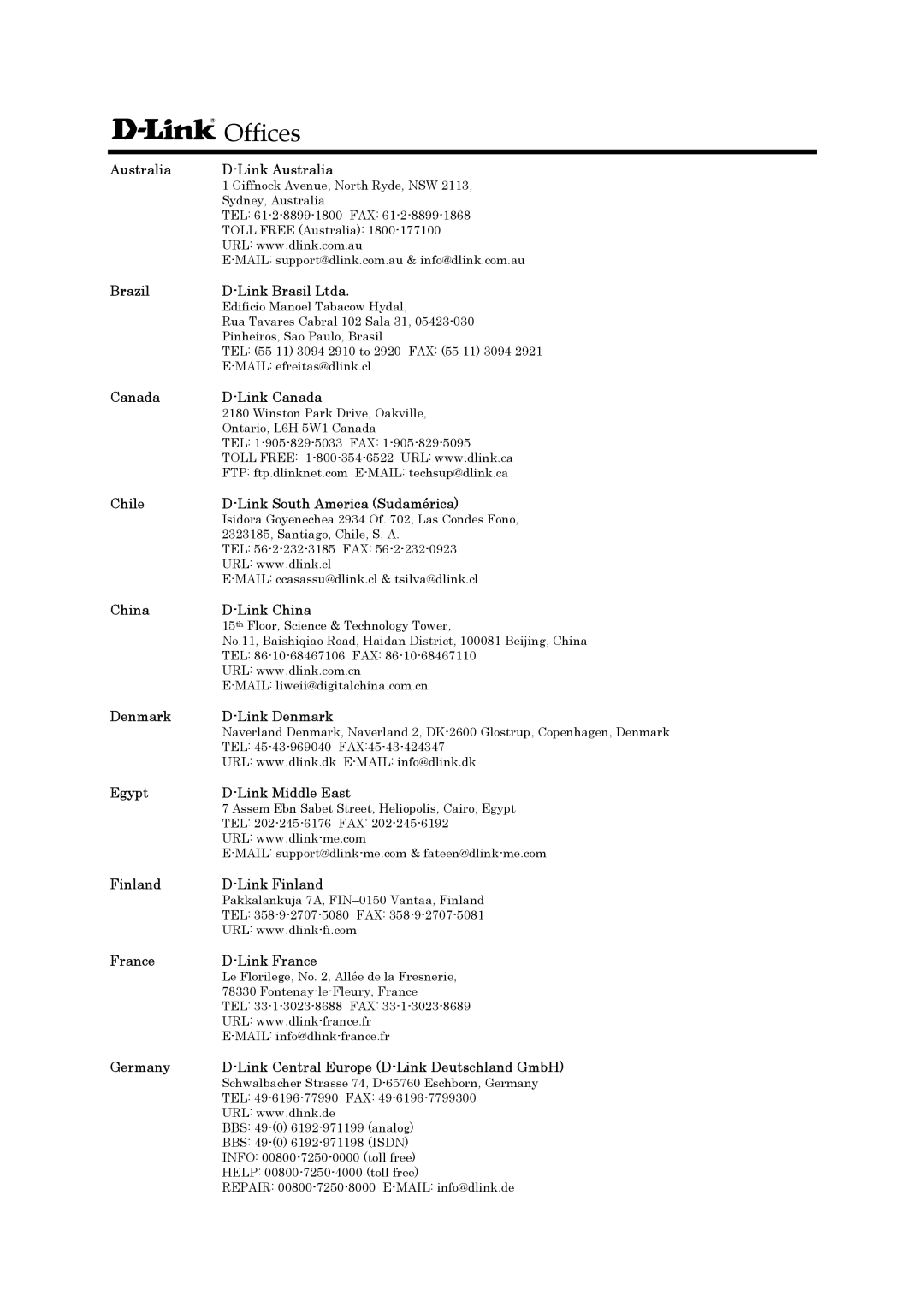 D-Link DSL-300T user manual Offices 